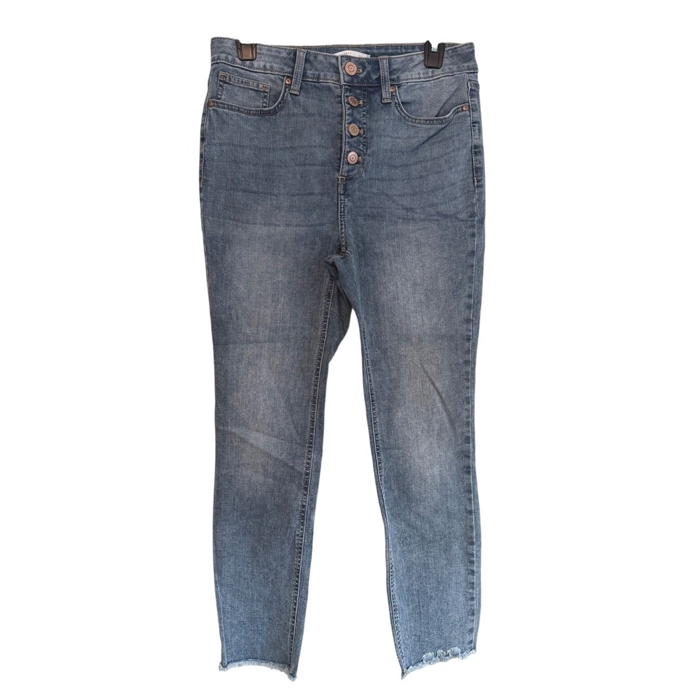 LC Lauren Conrad Skinny Ankle Jeans Womens 8 Medium Wash Button Fly High Rise